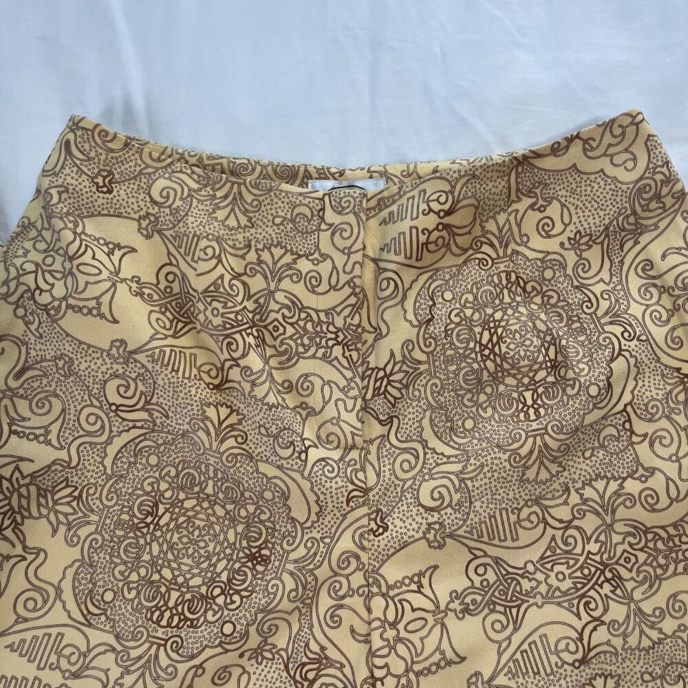 Talbots Yellow Velvet Y2K Ornate Pattern High Waist Pants | Size 6 - Picture 3 of 9